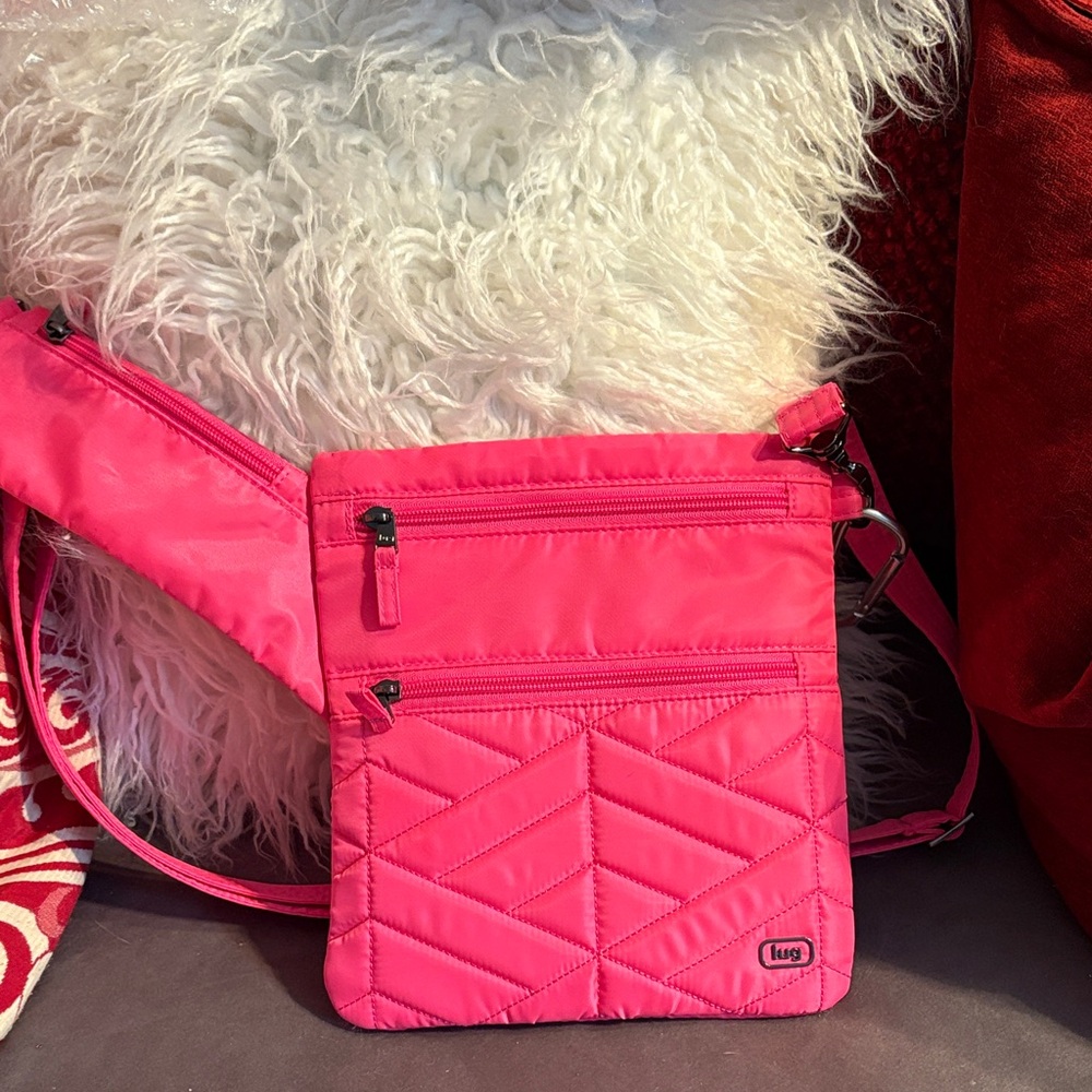 Lug Bright Pink Quilted Crossbody Bag